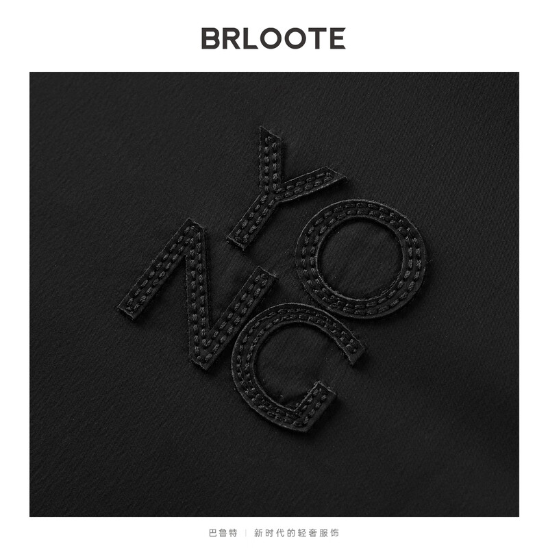 Brloote Shopping Mall Same Style Men's Cotton Jacket Lightweight, Wear-Resistant and Easy to Care Retro Sports Baseball Collar Cotton Jacket for Men Black L (175/96A)