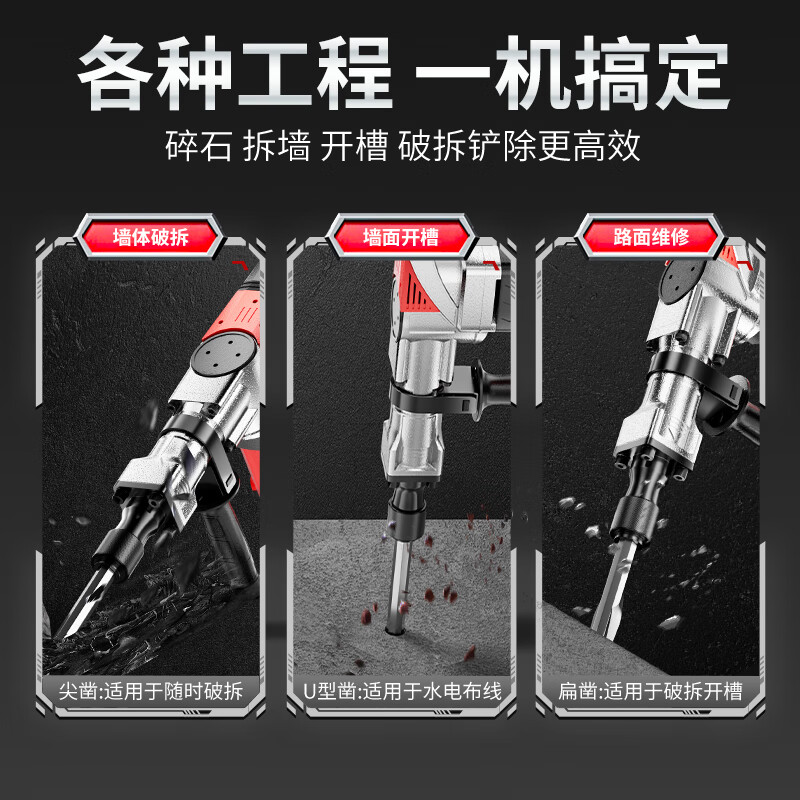 CIAA Germany single-use electric pick high-power 35 electric pick water and electricity installation concrete slotting demolition wall breaking road tools industrial flat pick set (flat pick * 2)