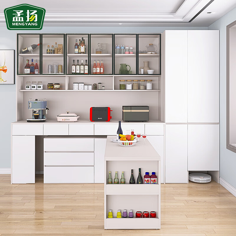 Mengyang sideboard dining table integrated wall-mounted small apartment rotatable living room home kitchen storage cabinet sweeper storage cabinet 160 dining table cabinet