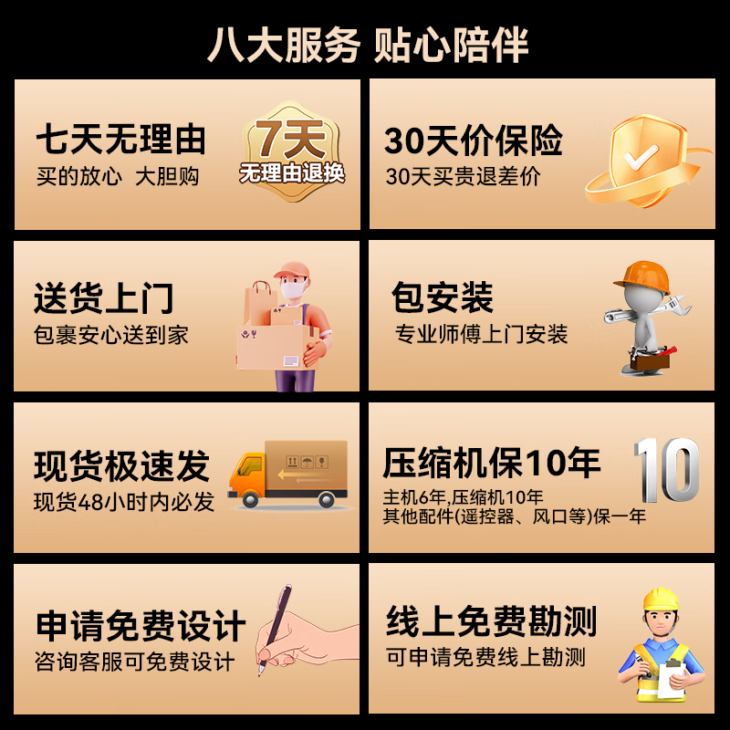 Booshen COOL home kitchen air conditioner refrigeration machine Liangba home embedded ceiling embedded integrated outdoor unit kitchen air conditioner needs to drill 2 holes 2100W cooling capacity suitable for 5 double outlets