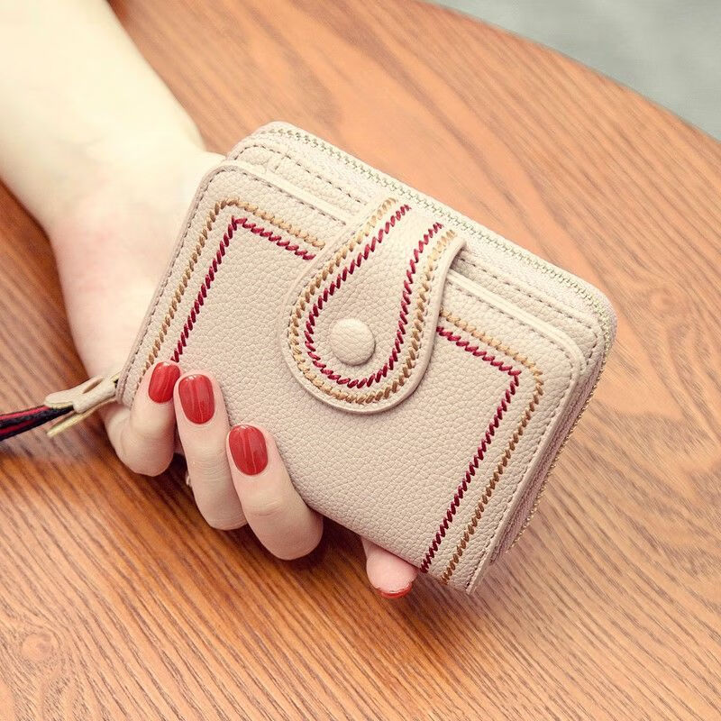 Jiayin 2025 new fashion small wallet short women's anti-theft brush multi-card slot card bag soft leather wallet women's short wallet CX-256 black