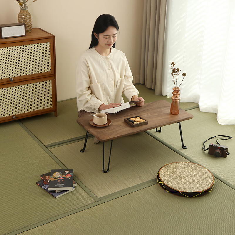 He Jiagong Japanese-style straw mat, rush mat, coconut palm floor mat, heated tatami mat, custom-made brown mat, custom-made stepping rice kang mat, 1.5 cm Japanese-style natural binocular rush mat