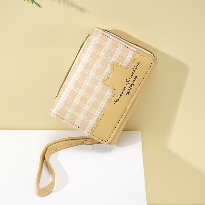 Enyibe New Women's Wallet Retro Cat Fabric Zipper Bag Multi-function Multi-Card Slot Coin Clip Wallet White