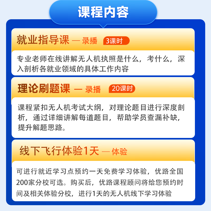 Youlu Education Drone Pilot License CAAC Certification Medium Drone Training Category Four Captain Teaching Experience Camp Drone Captain Experience Camp Theoretical Test Course + 1 Flying Experience under the Antenna