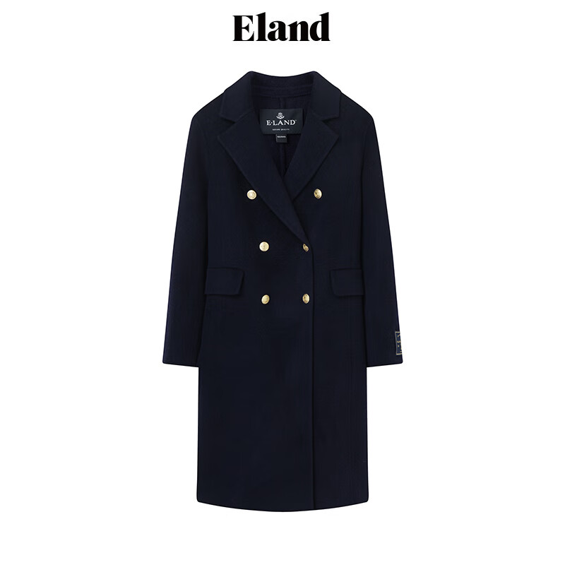 ELAND woolen coat for women American college style lapel collar wool coat EEJWE11R04 light gray 165