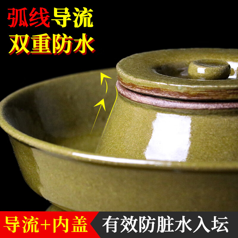 Iosn pickle jar Sichuan ceramic earthenware small household old-fashioned sauerkraut large pickle jar pickle jar thickened 55 catties jar mouth heightened without inner cover gift package delivery logistics