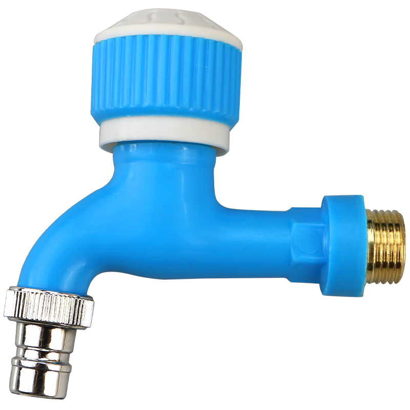 Wawaston blue anti-freeze-resistant faucet 4-point anti-splash extended spout universal washing machine faucet mop pool wash basin plastic faucet 2 pieces