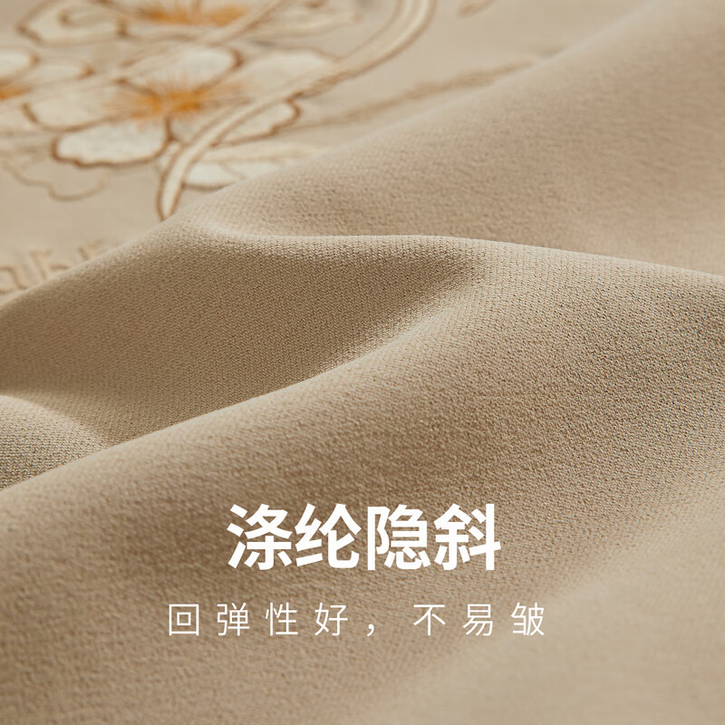 CABBEEN polyester concealed jacket men's back heavy industry flower and bird embroidery craft daily casual winter lapel jacket