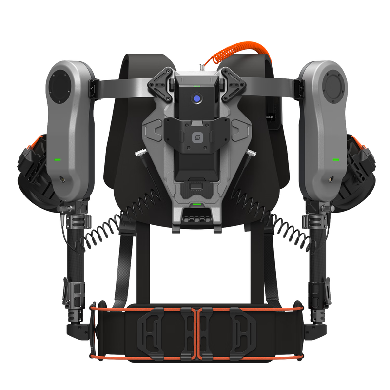 Aosha intelligent electric upper-limb exoskeleton robot carries heavy objects to assist firefighting, rescue, logistics and warehousing. Smart motorized armor. Wearable assistive exoskeleton for rehabilitation. Human body assistance. FIT-U Pro