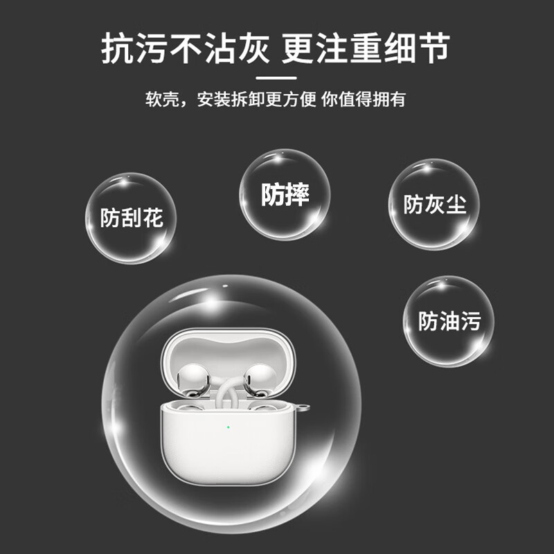 Si Huanke is suitable for Huawei freeclip2 headphone shell freeclip2 protective cover freeclip2 ear clip headphone protective cover Huawei headphone freeclip2 protective case transparent