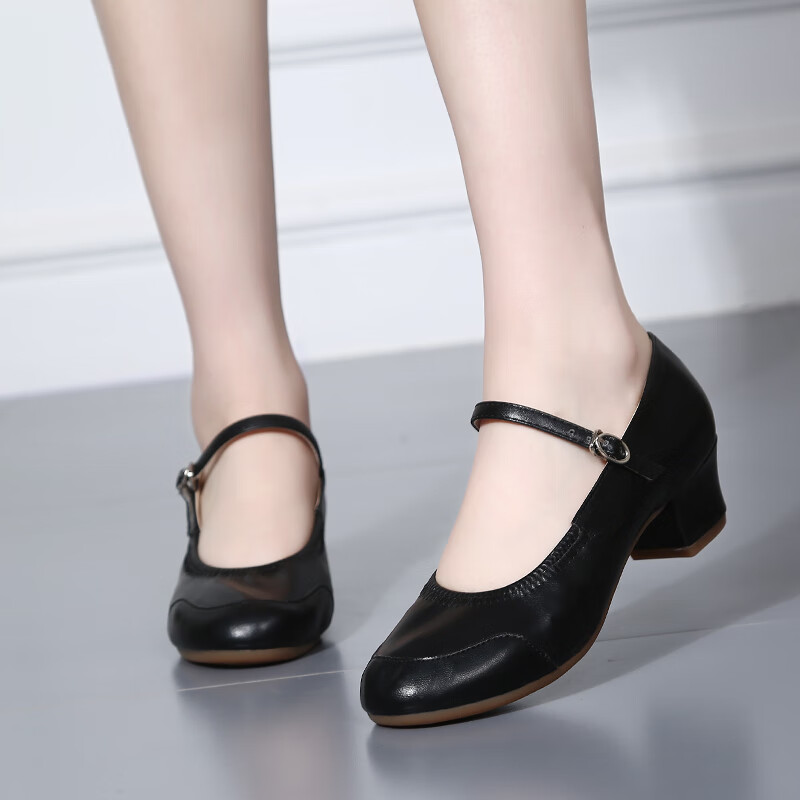 Tesili dance shoes for women adult square dance shoes four seasons mid-heel modern ballroom dance shoes soft sole breathable silver