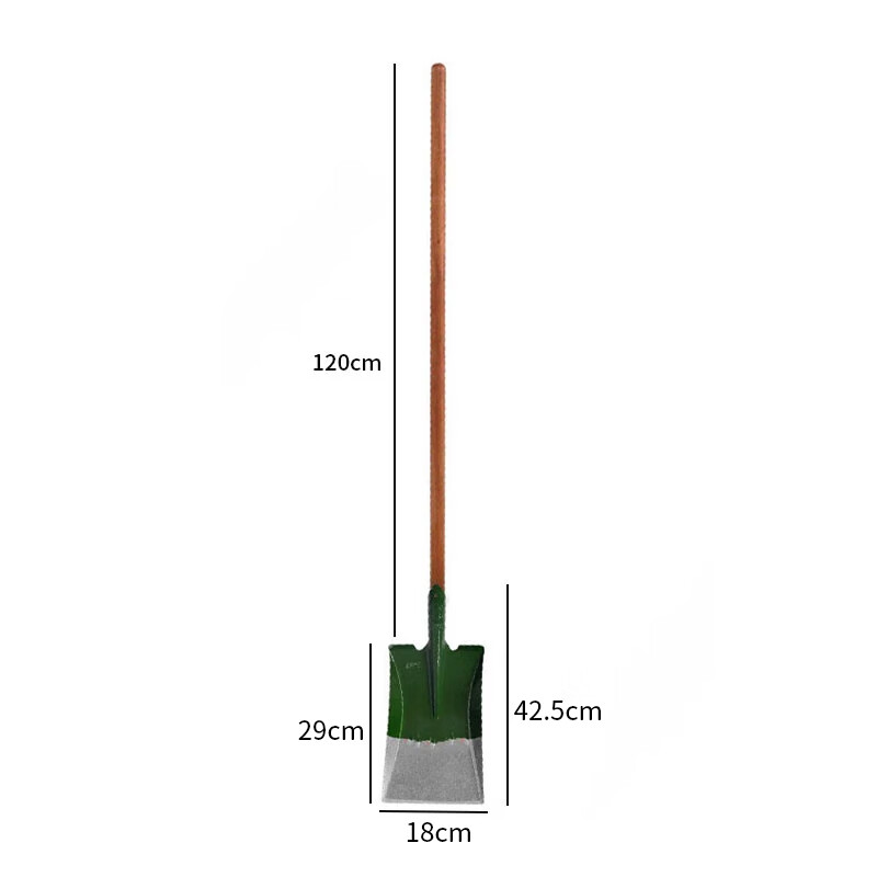 Mrs. Zhuang commercial manganese steel digging shovel gardening shovel green and white bladed Japanese shovel + 1.2m locust wood handle