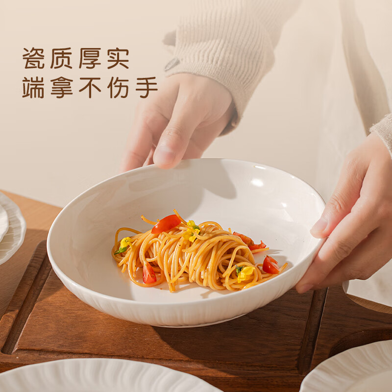 Lowe Youmi Rabbit Ceramic Plate Home Dish Plate High Temperature White Porcelain Dish Plate Deepened Plate Bowl Home 2025 New Plate Elegant Lace 7-inch Lace Plate 2 Pack No Specifications