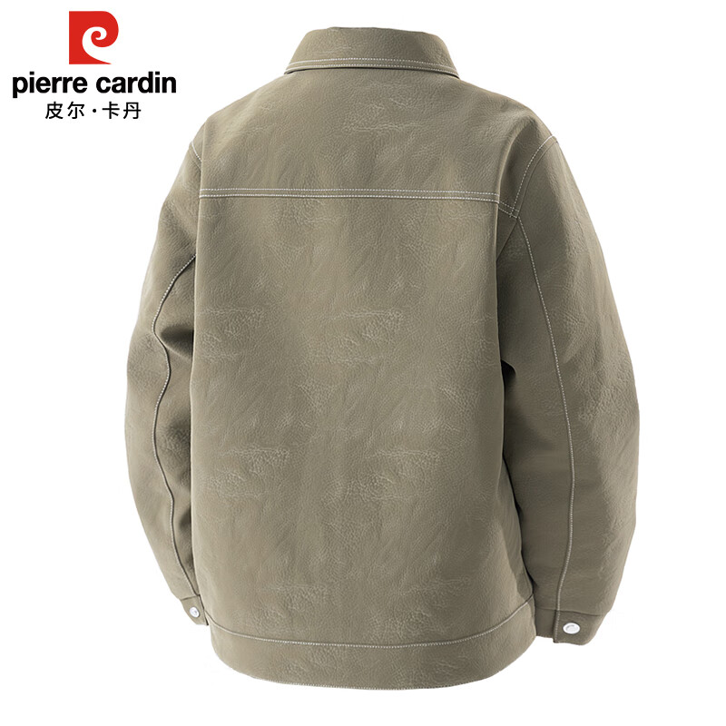 Pierre Cardin coat men's autumn and winter lapel retro work jacket men's multi-pocket casual warm top Bean Green XL