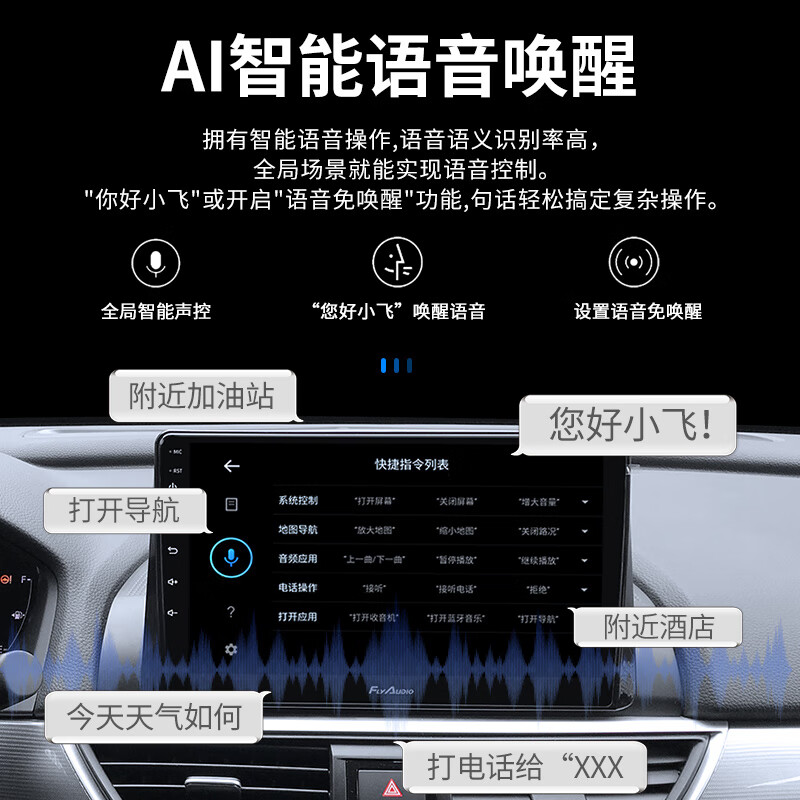 FlyAudio car central control large-screen reversing image car navigation integrated machine is suitable for Wuling Hongguang S/Rongguang Baojun 510630 EC2 (1+32) + reversing image (installation not included)