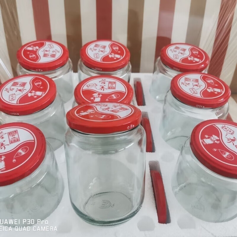 Runhuanian high temperature resistant canning bottle with lid glass bottle sealed jar 500g 750g storage bottle 1000ml 6 bottles with lid + 3 spare lids