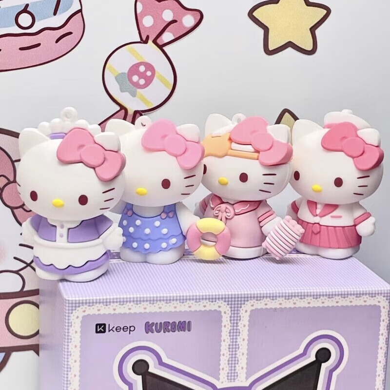 Hello Kitty Dress Up Diary Blind Box Hello Kitty Handmade Office Doll Girl Heart Desktop Ornament Gift Hello Kitty Random 4 Pieces