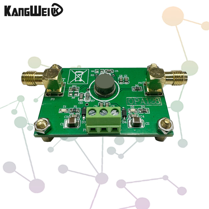 Electrometer charge amplifier OPA128 low bias low offset high impedance PZT PVDF amplified acceleration non-inverting amplifier 2 times