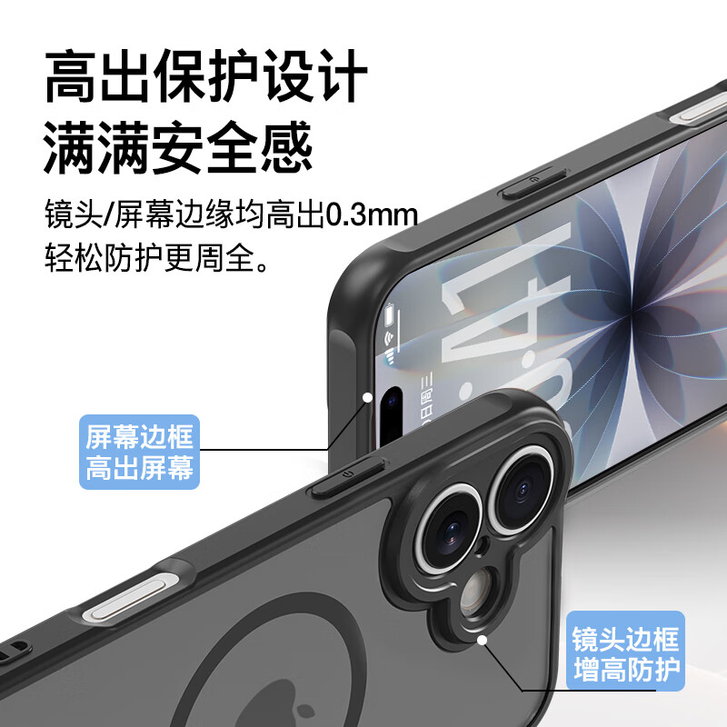 ALittleFlower hot-selling TOP1 suitable for iPhone17 mobile phone case Apple 17 protective cover magnetic lens all-inclusive ultra-thin anti-fall air bag silicone soft shell