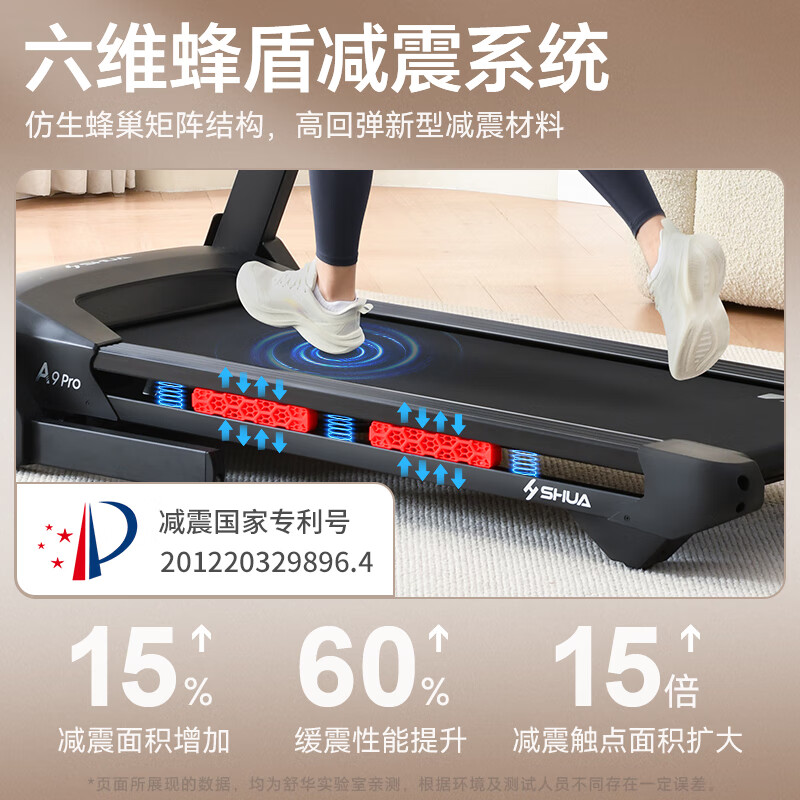 Shuhua (SHUA) A9pro treadmill for marathon family climbing fitness folding noise reduction sports high-end intelligent sports backward walking Almighty King A9pro-18% large slope/innovative backward walking