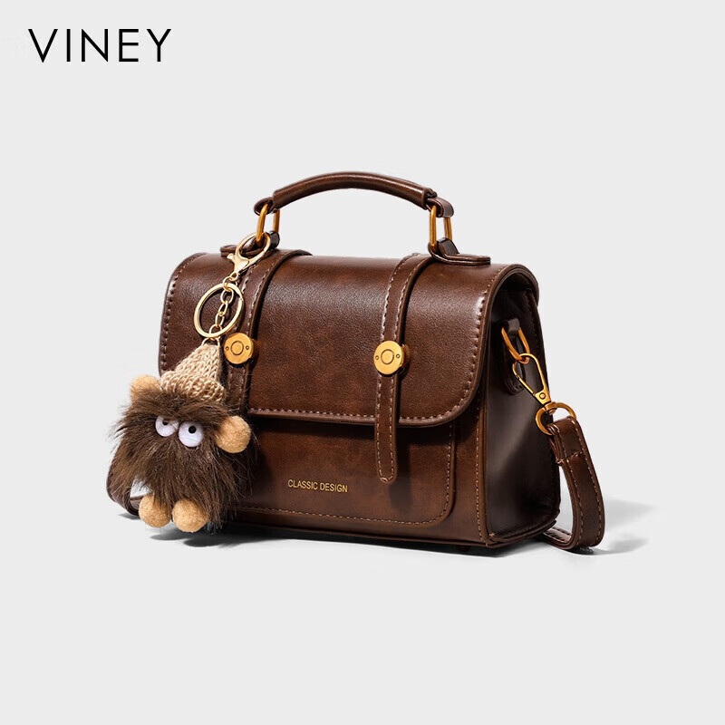 Viney bag women's leather cross-body Cambridge bag light luxury single shoulder small square bag birthday New Year's Day gift for girls and girlfriends