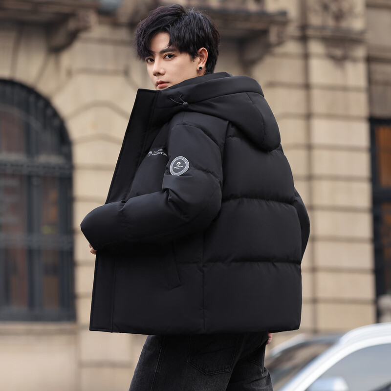 Flying in the Snow Goose Down Series Down Jacket Men's Short Hooded Winter New Fashion Gradient Coldproof Warm Jacket for Men