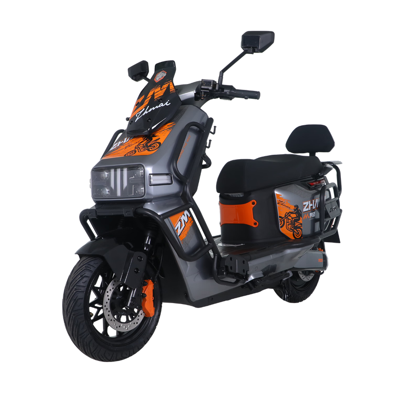 LEOSAM Zhimai Electric Motorcycle S800 smart motorcycle, advanced 2500W high power 72V32Ah long endurance dual disc brake takeaway climbing big bucket black ride polar gray