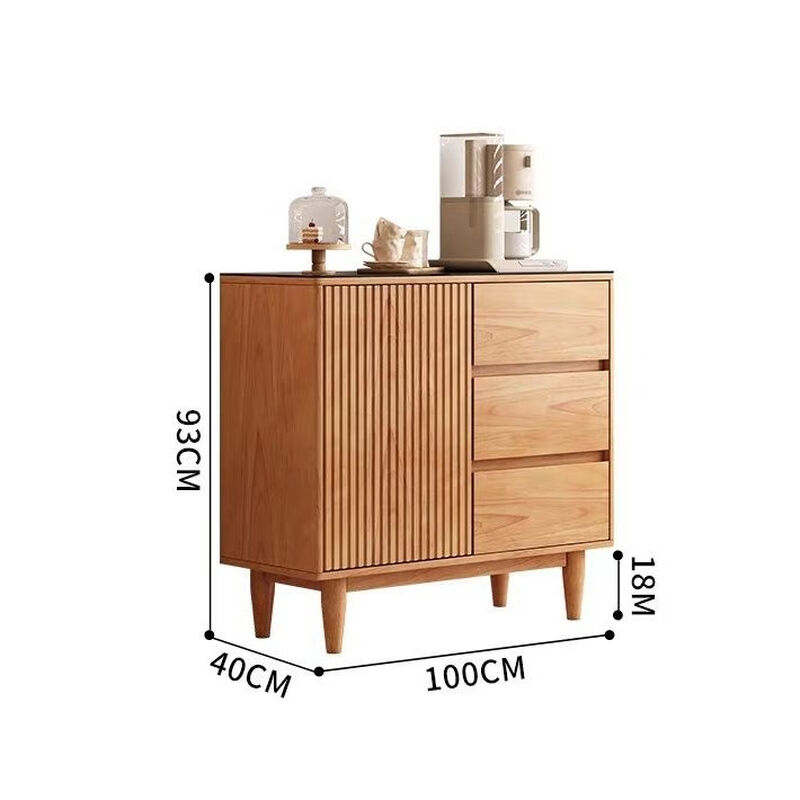 Suzhan solid wood sideboard solid wood cherry wood color modern coffee cabinet home living room integrated high cabinet storage wine cabinet dustproof 120-40-93