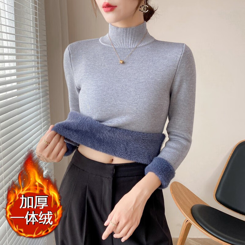 Fengxiao 2025 winter new style thickened one-piece velvet inner wear women's fashionable temperament tops foreign style warm slim bottoming shirt