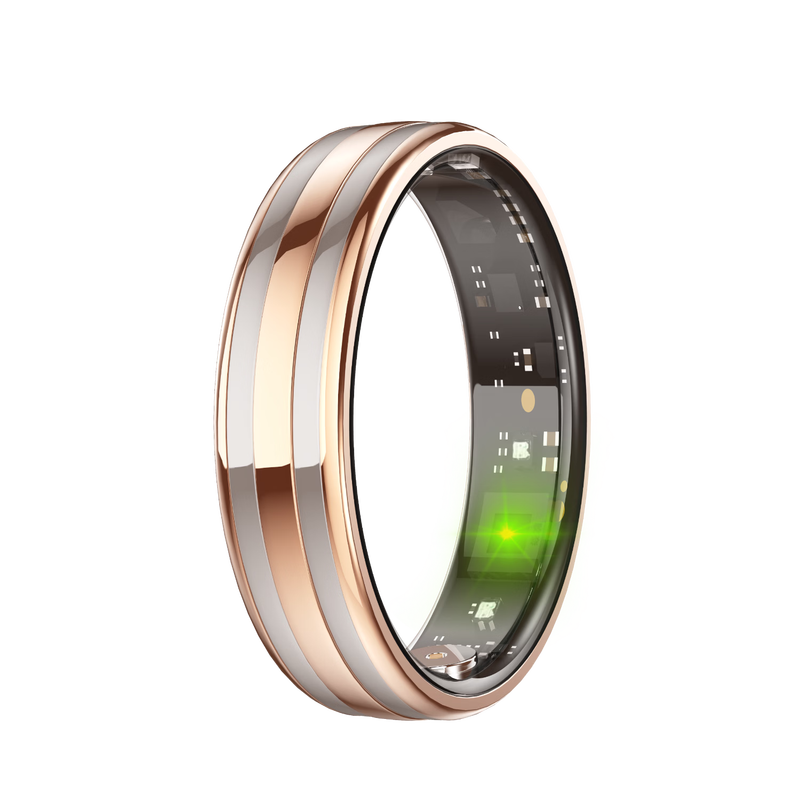 CH Medical Flagship Heart Rate and Blood Pressure All-Weather Monitoring Smart Ring Blood Oxygen Sleep Pressure Blood Sugar Recording Sports Health Ring Waterproof Gift Recommended for Men and Women Gold 9
