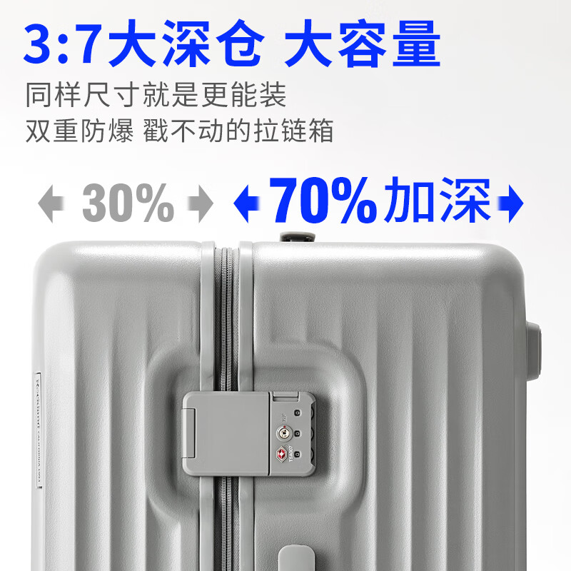 ROCKLAND's new plastic frame large-capacity password trolley suitcase for men and women boarding and interchangeable wheel travel luggage