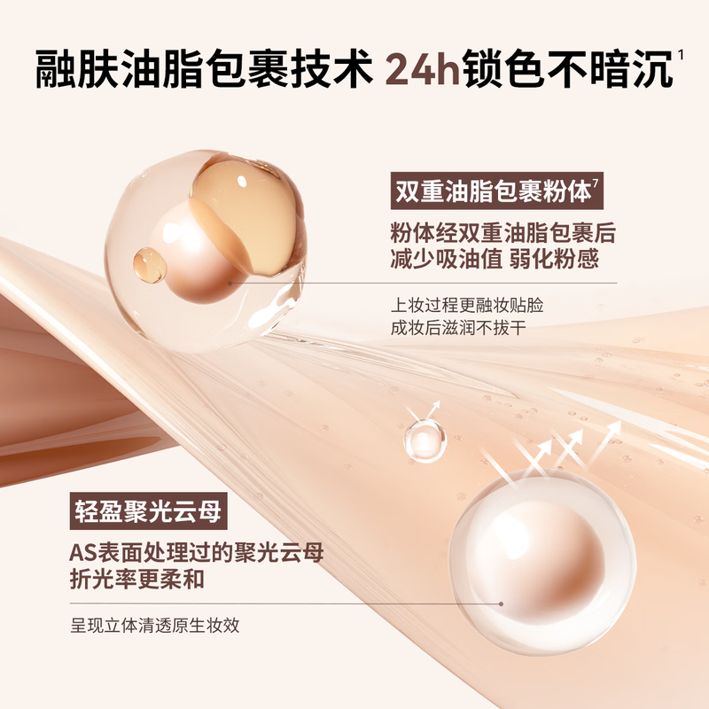 BABI clear foundation, concealer and setting makeup three-in-one New Year gift for girlfriend that won’t take off makeup W02 milky wheat color 30g
