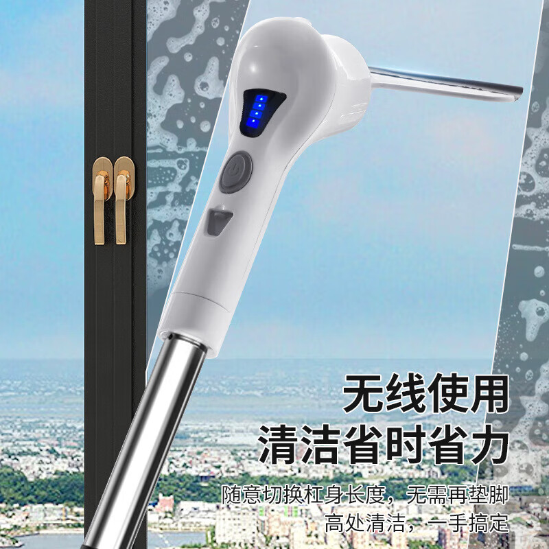 Electric cleaning brush three-speed waterproof bathroom toilet multi-functional household floor brush electric brush bathroom automatic floor scrubber white five-in-one brush head