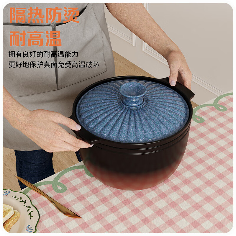 Zhong Zhang Guan American high-end tablecloth waterproof and oil-proof no-wash tablecloth tablecloth PVC coffee table light luxury table mat 2025 new generation second generation thick leather feel anti-chili oil Mia (PVC waterproof and no-wash) 140x180cm suitable for around 80x130 desktop