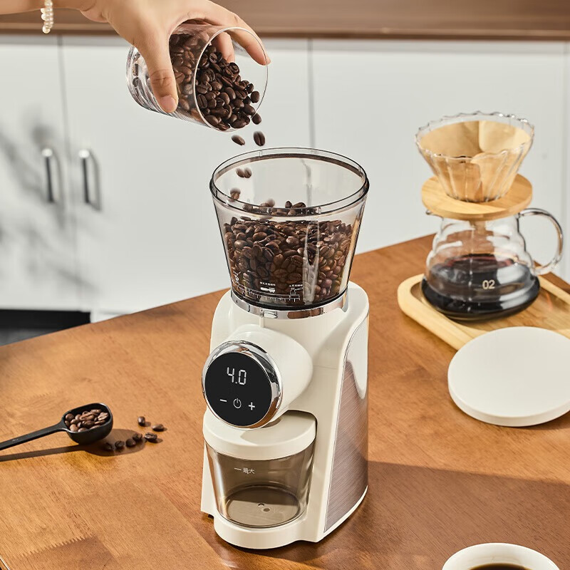 Circle Joy Electric Bean Grinder Office Home Large Capacity Italian Stainless Steel Grinding Core Coffee Bean Grinder Automatic Powder Grinder