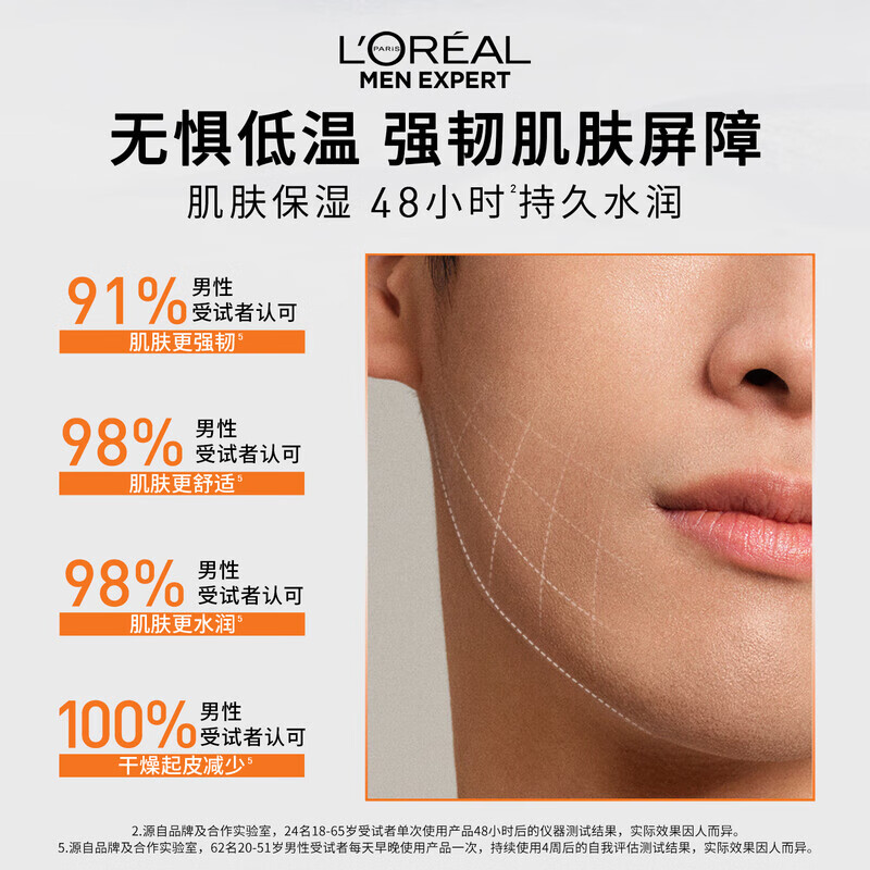 L'Oreal (LOREAL) L'Oreal Men's Powerful Moisturizing Skin Care Products Hydrating Moisturizing Cream Skin Care Products 50ml