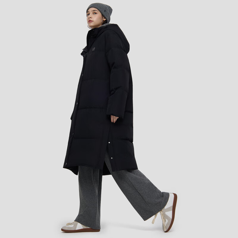 Gap Women's 2025 Autumn New Logo Windproof and Water-Repellent Stand Collar Loose Long Down Jacket 793742