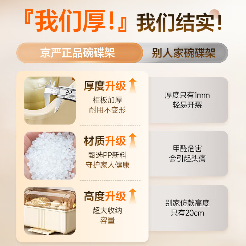 Jingyan dish storage box drain bowl rack dish storage rack kitchen cupboard with cover dish storage rack countertop placement