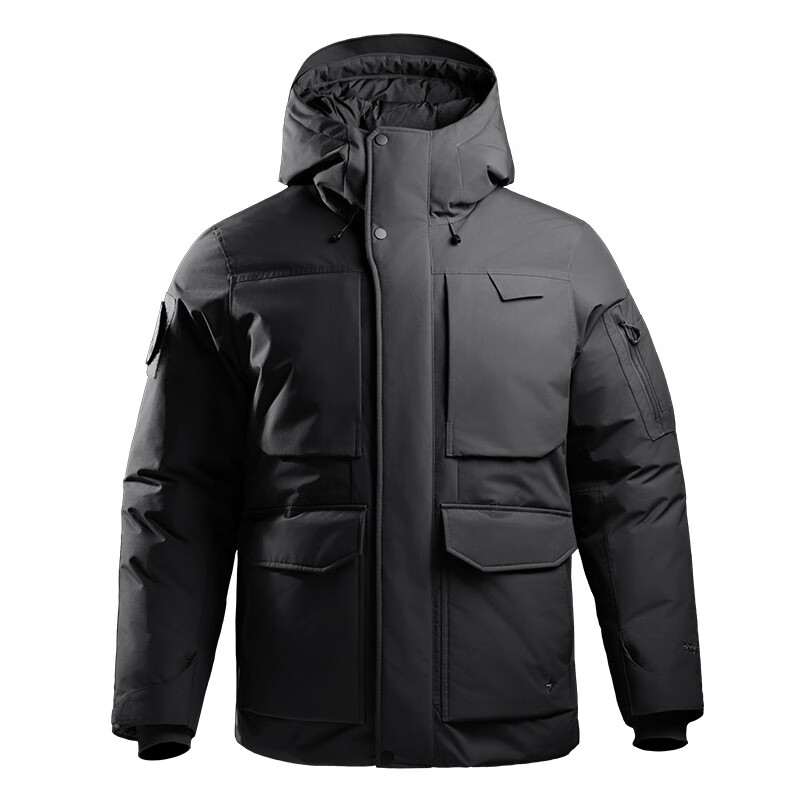 Dragon Tooth Fourth Generation Dragon Tooth Guardian Heavy Duty Tactical Coldproof Down Jacket Winter Thickened Warm Goose Down Jacket Extreme Night Black M 175/96A 161-175 catties