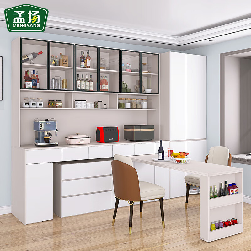 Mengyang sideboard dining table integrated wall-mounted small apartment rotatable living room home kitchen storage cabinet sweeper storage cabinet 160 dining table cabinet