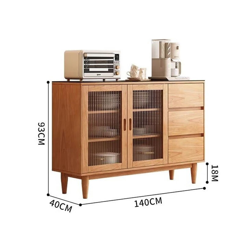 Suzhan solid wood sideboard solid wood cherry wood color modern coffee cabinet home living room integrated high cabinet storage wine cabinet dustproof 120-40-93