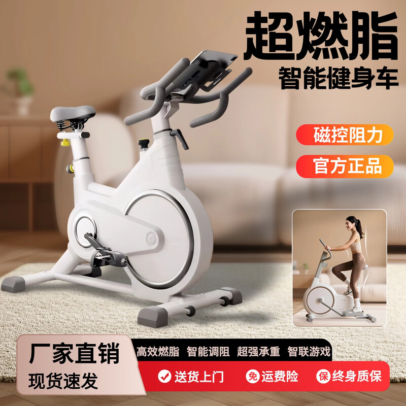 Xunmei weight loss exercise equipment dynamic bicycle gym special large flywheel sports shaping fat burning slimming exercise smart standard white-anti-slip model