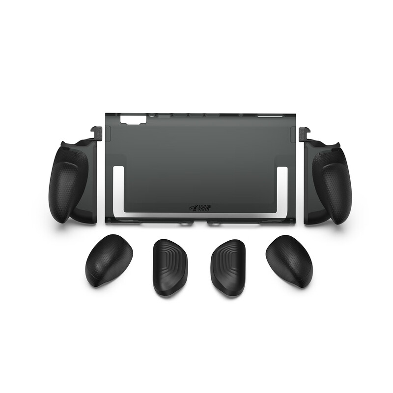 Skull & Co.Switch2 protective shell, can be inserted into the base, split type, non-blocking stand, skull skeletonco, three kinds of ergonomic grips, FissionGrip, black