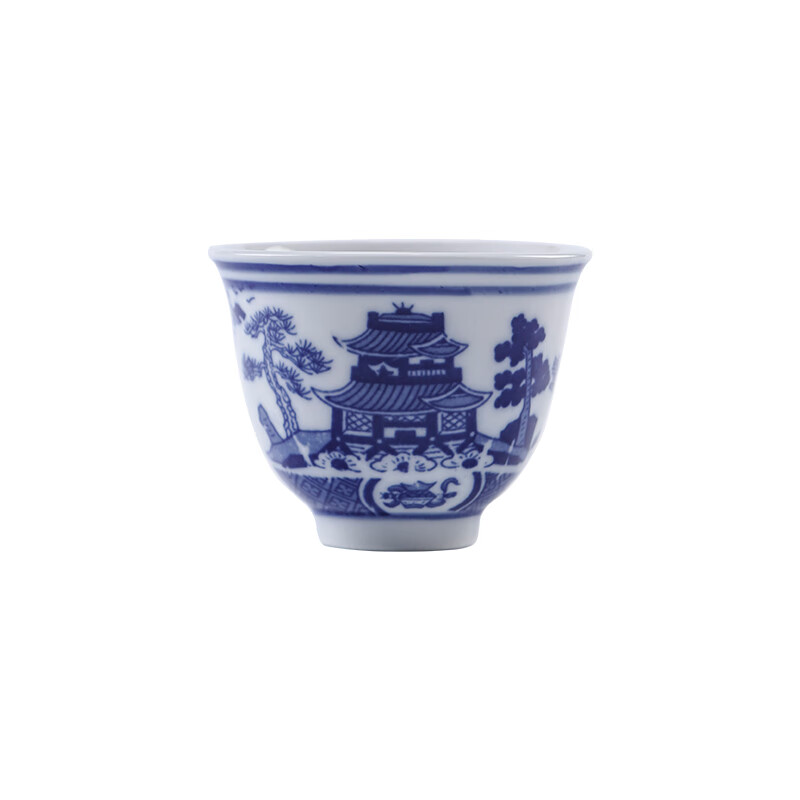 Fantasy blue and white porcelain 5-piece spirit cup, household small wine cup, Chinese-style ceramic white wine cup, sacrificial offering wine cup, blue and white dragon pattern 20ml small wine cup, 5 pieces
