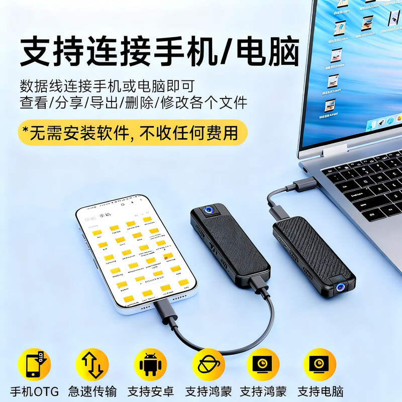 Shimang German 5k high-definition portable recorder DV camera night vision camera sports monitoring outdoor 1920p portable video recorder camera small portable back clip 5K German Seiko + mobile phone interconnection + free adapter 5K ultra-clear AR anti-reflection + card-free version