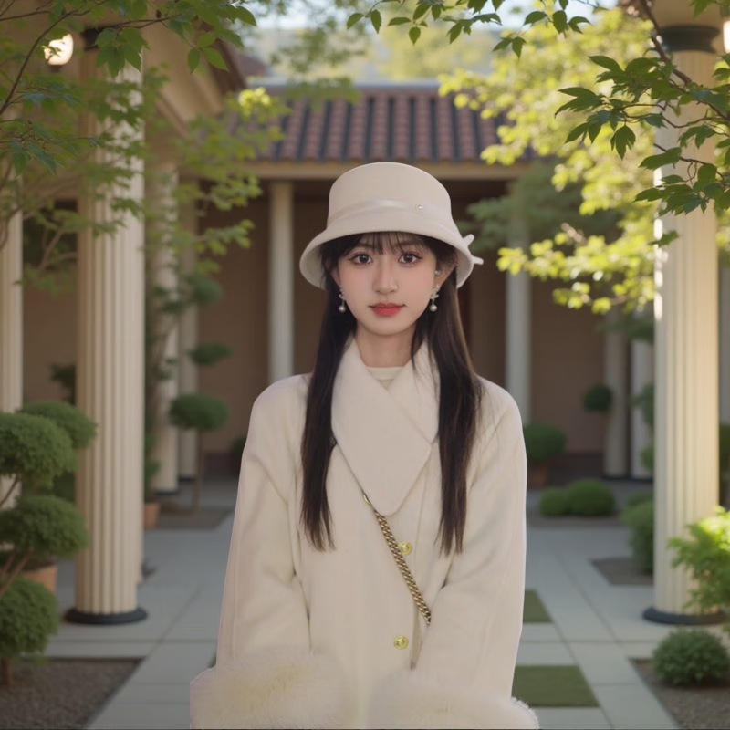 Creative girl CREATIVITY-GIRL white fox fur double-sided woolen woolen coat for women 2025 autumn and winter new style high-end lapel temperament coat white gift box packaging + JD door-to-door delivery XS suitable for under 105 pounds