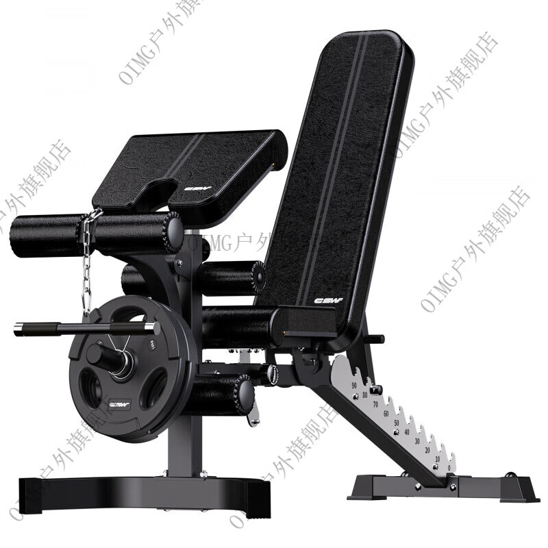 OIMG dumbbell bench commercial gym bench press training bench multi-functional fitness chair home sports equipment 9000RT dumbbell bench black (excluding bell plates)