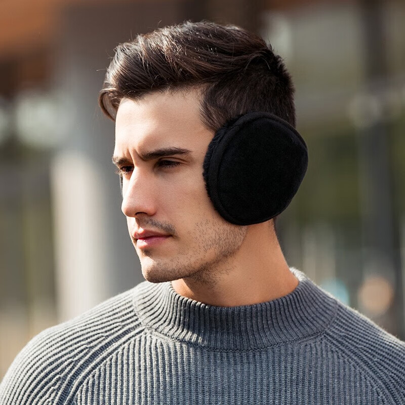 Bovonik earmuffs earmuffs earbags plush earmuffs for men and women winter back-wearing warm earmuffs Erbin same style black