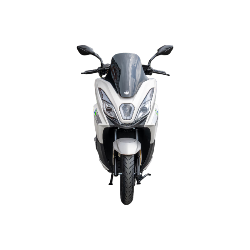 Flying Eagle Angel Eye 150 Pedal Fuel Motorcycle, Safe and Intelligent Double Disc Brakes for Transportation and Fuel Saving, Symphony White Supreme Model