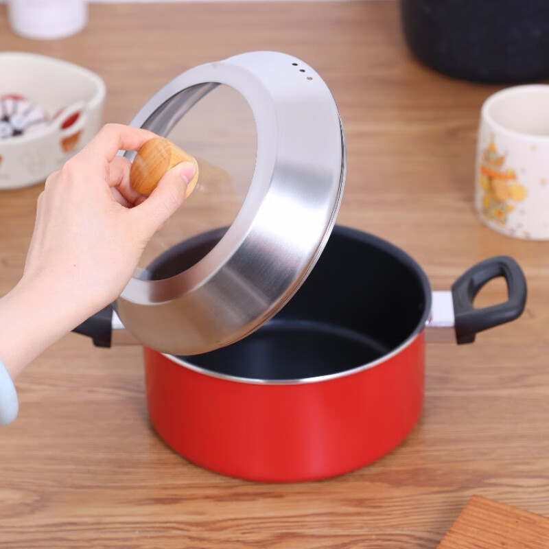 ZWILLING German quality snow flat pot lid, wok stew pot lid, thickened 16cm 18 milk pot small pot lid tempered glass lid 16CM with solid wood anti-scald handle_Please measure the inner diameter of the pot mouth